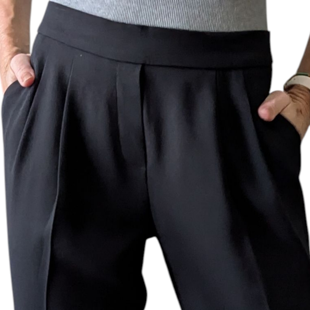 Aritzia Babaton Black Crepe Ankle Cropped Dressy Pull On Stretch Waist Pants 4 - Picture 8 of 16